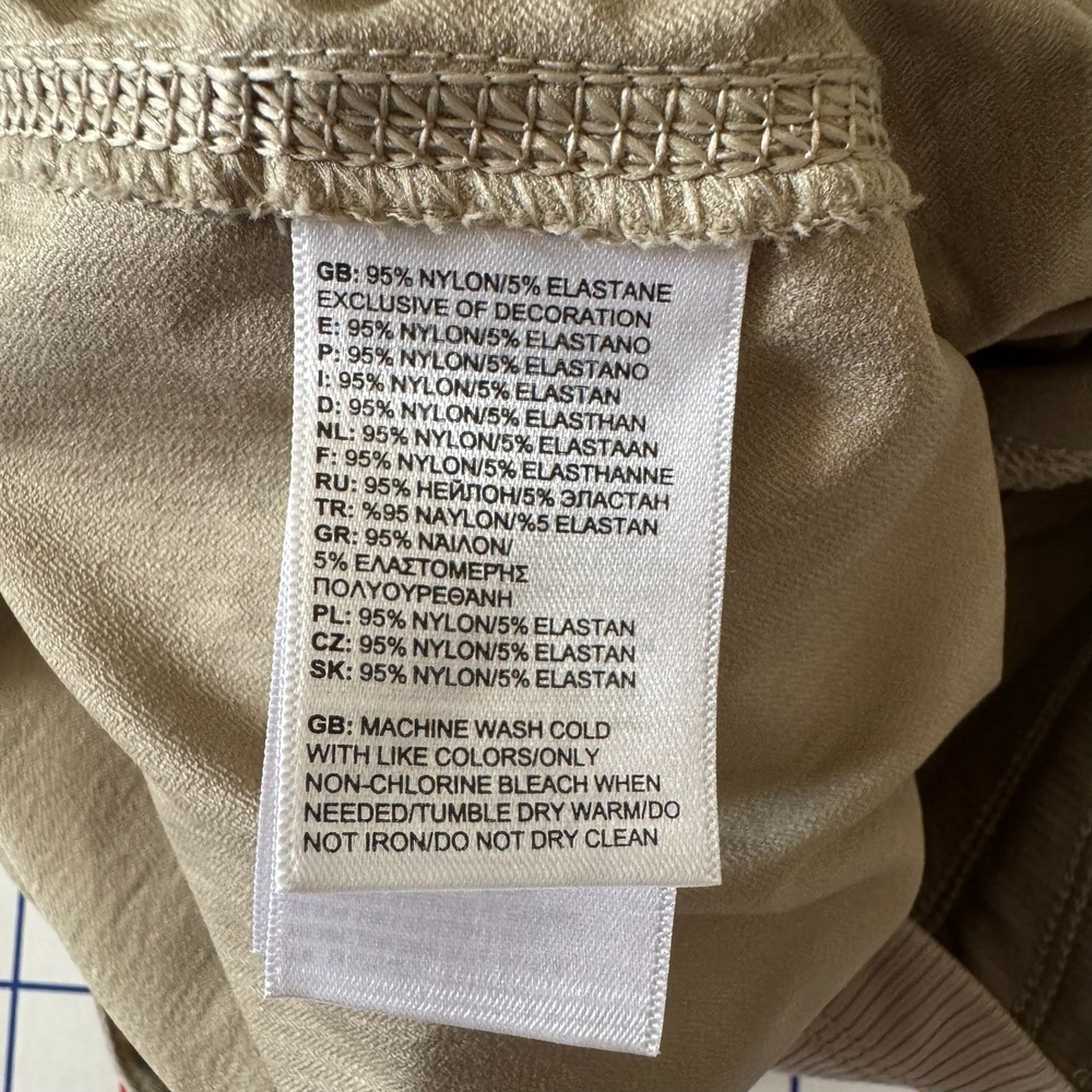 The North Face Womens Nylon Hiking Capri Pants XXL Tan Ruched Pull On Drawstring - Picture 7 of 12